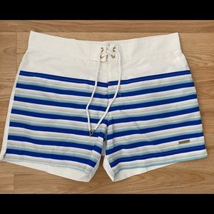 Parke & Ronen swim trunks white and blue